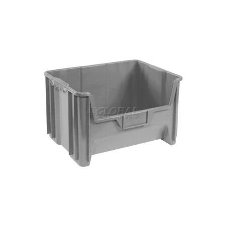Quantum Storage Systems Global Industrial„¢ Plastic Hopper Bin, 19-7/8"W x 15-1/4"D x 12-7/16"H, Grey - Pkg Qty 3 QGH700GY